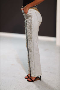 Bring It Embellished Jeans - Light Wash-HAZEL & OLIVE-Small-