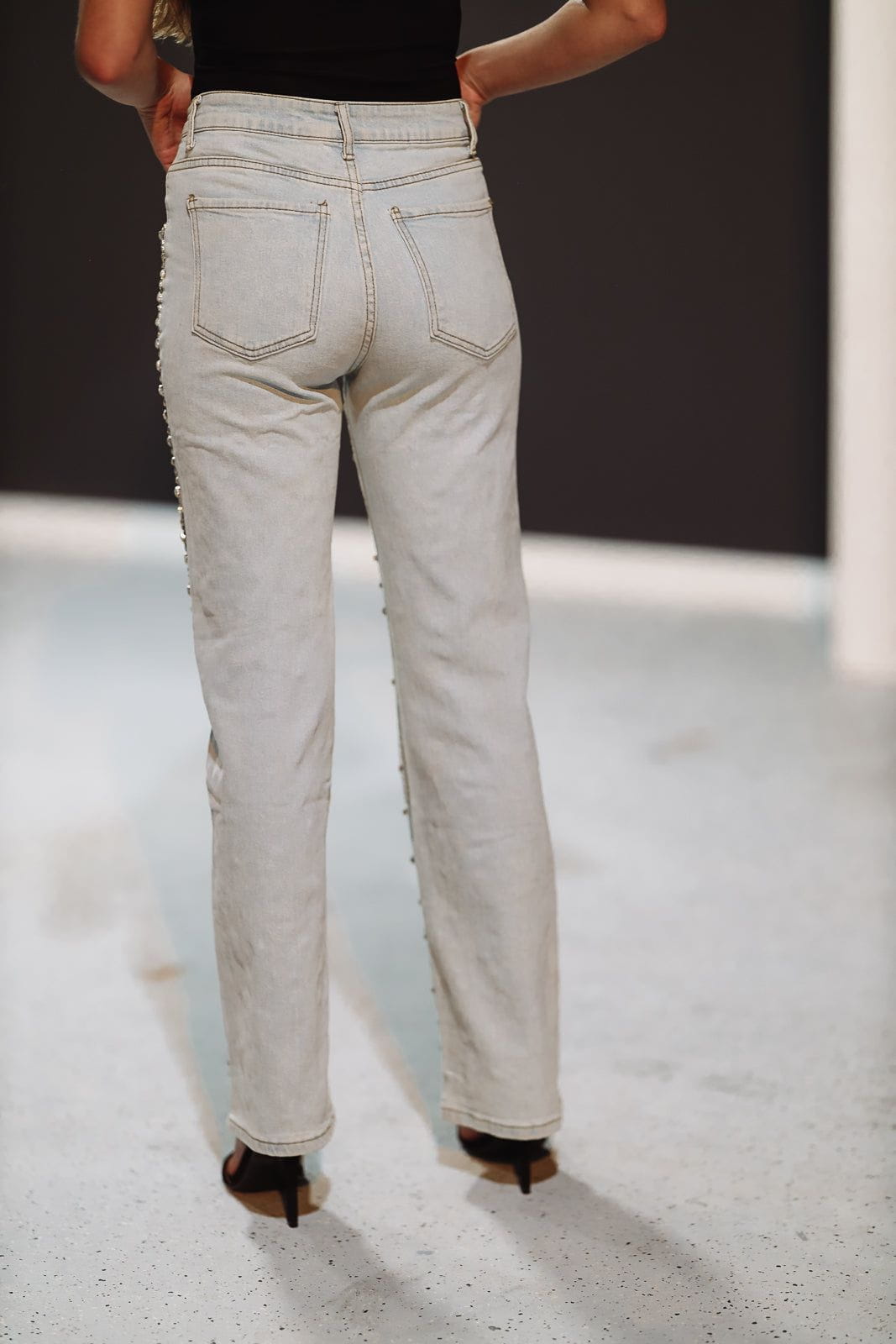 Bring It Embellished Jeans - Light Wash-HAZEL & OLIVE-Small-
