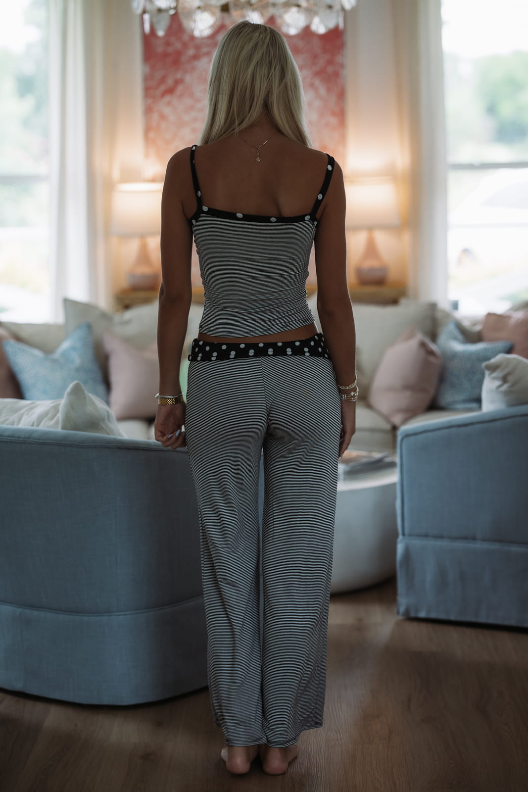 Hazel & Olive BS412/3 Your Fav Top and Pants Set - Black and Off White
