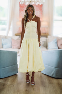 Burst of Yellow Midi Dress - Yellow-HAZEL & OLIVE-Small-