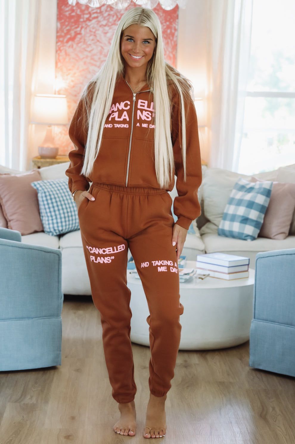 Canceled Plans Sweatpants By Mayfair Group - Cinnamon-HAZEL & OLIVE-XS-