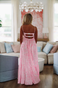 Caviar Dreams Print Maxi Dress - Pink and White-HAZEL & OLIVE-Small-