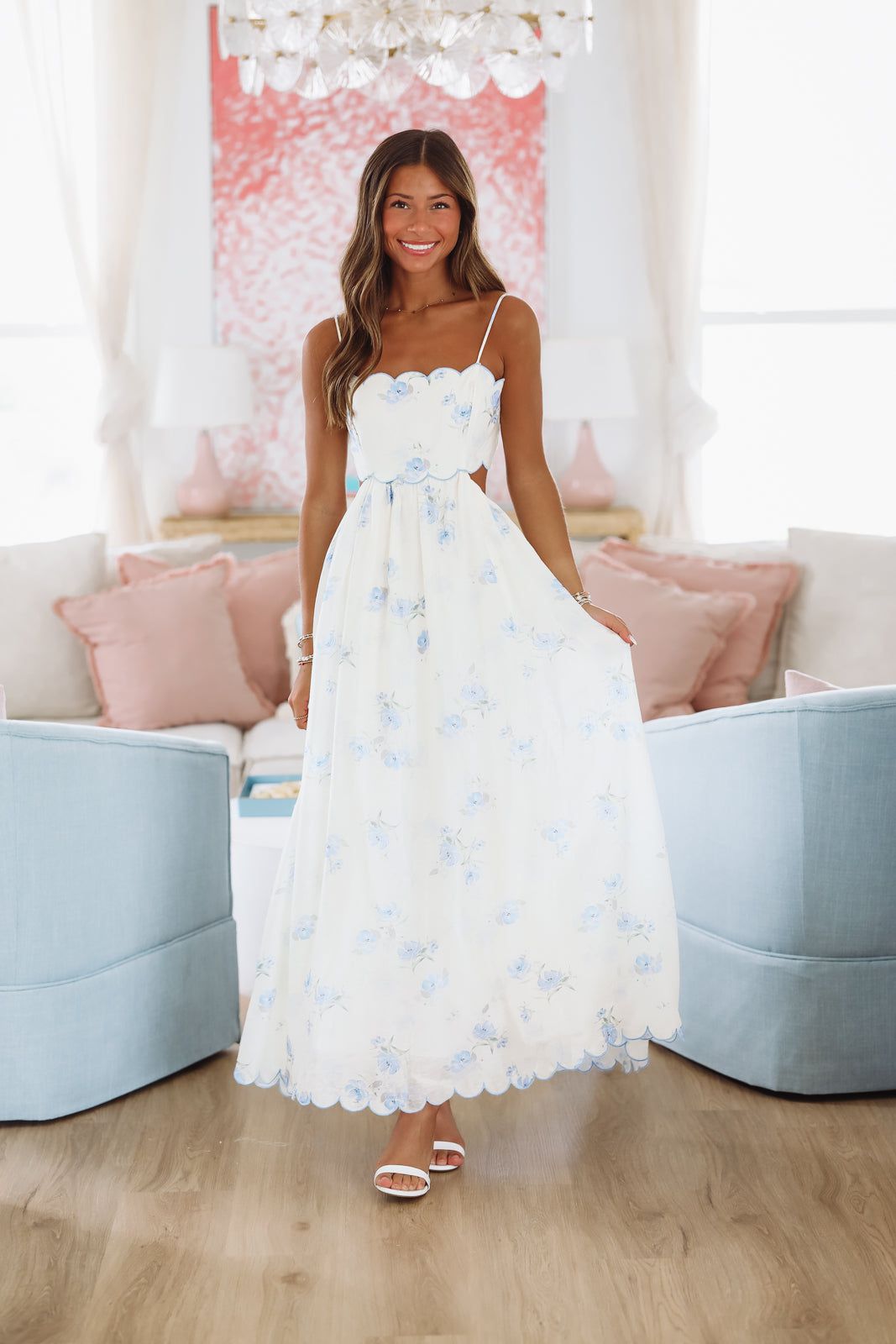 Celebratory Moment Midi Dress - Blue-HAZEL & OLIVE MD5506-Small-