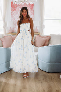 Celebratory Moment Midi Dress - Blue-HAZEL & OLIVE MD5506-Small-