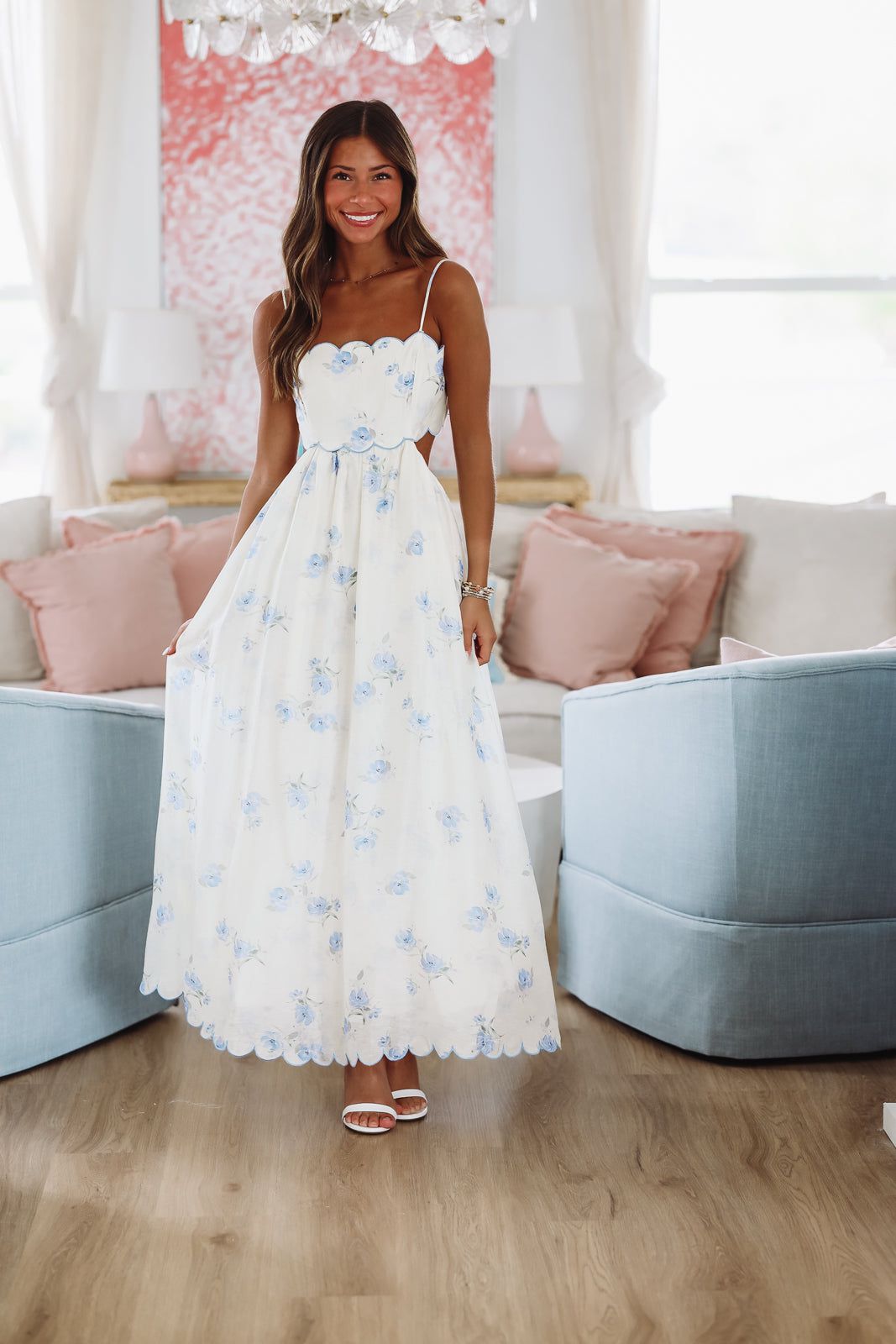 Celebratory Moment Midi Dress - Blue-HAZEL & OLIVE MD5506-Small-