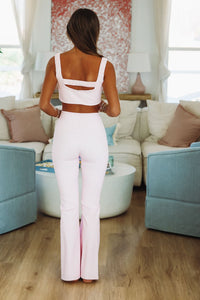 Check Me Out Flare Leggings - Pink and White-HAZEL & OLIVE-Small-