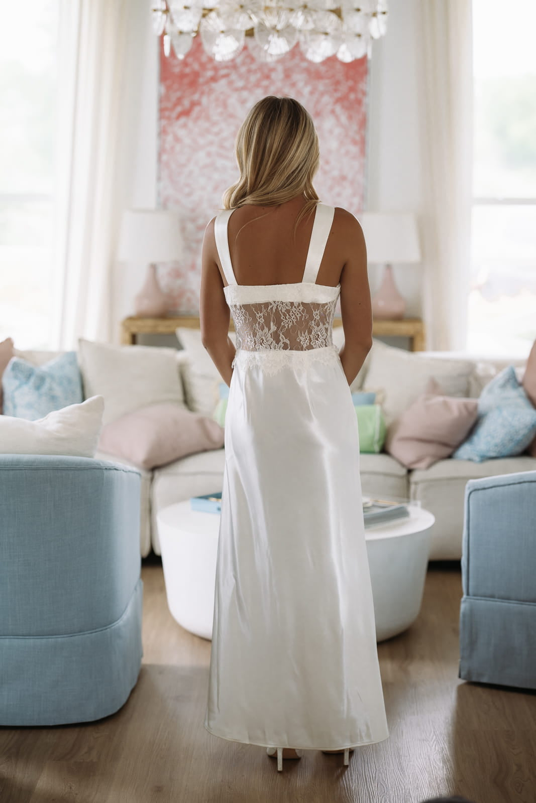 Hazel & Olive CK1147D Ivory Bloom  Lace Maxi Dress - Ivory