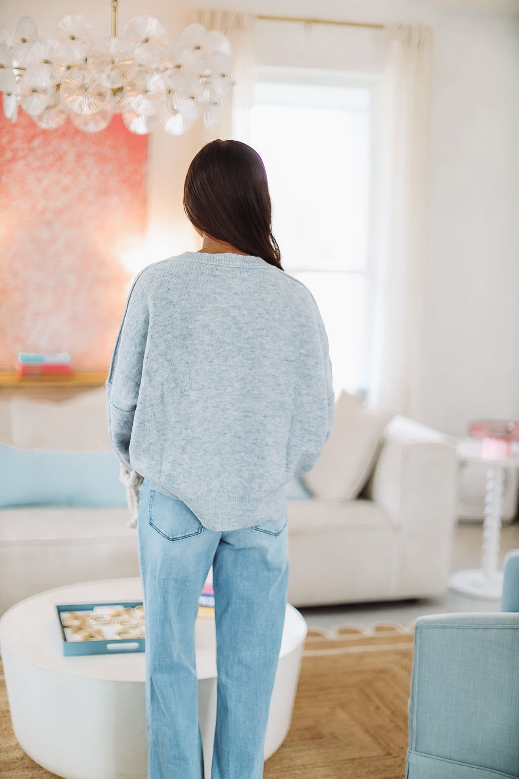 Clara's Bow Sweater - Blue-HAZEL & OLIVE S1042T/4-XSmall-