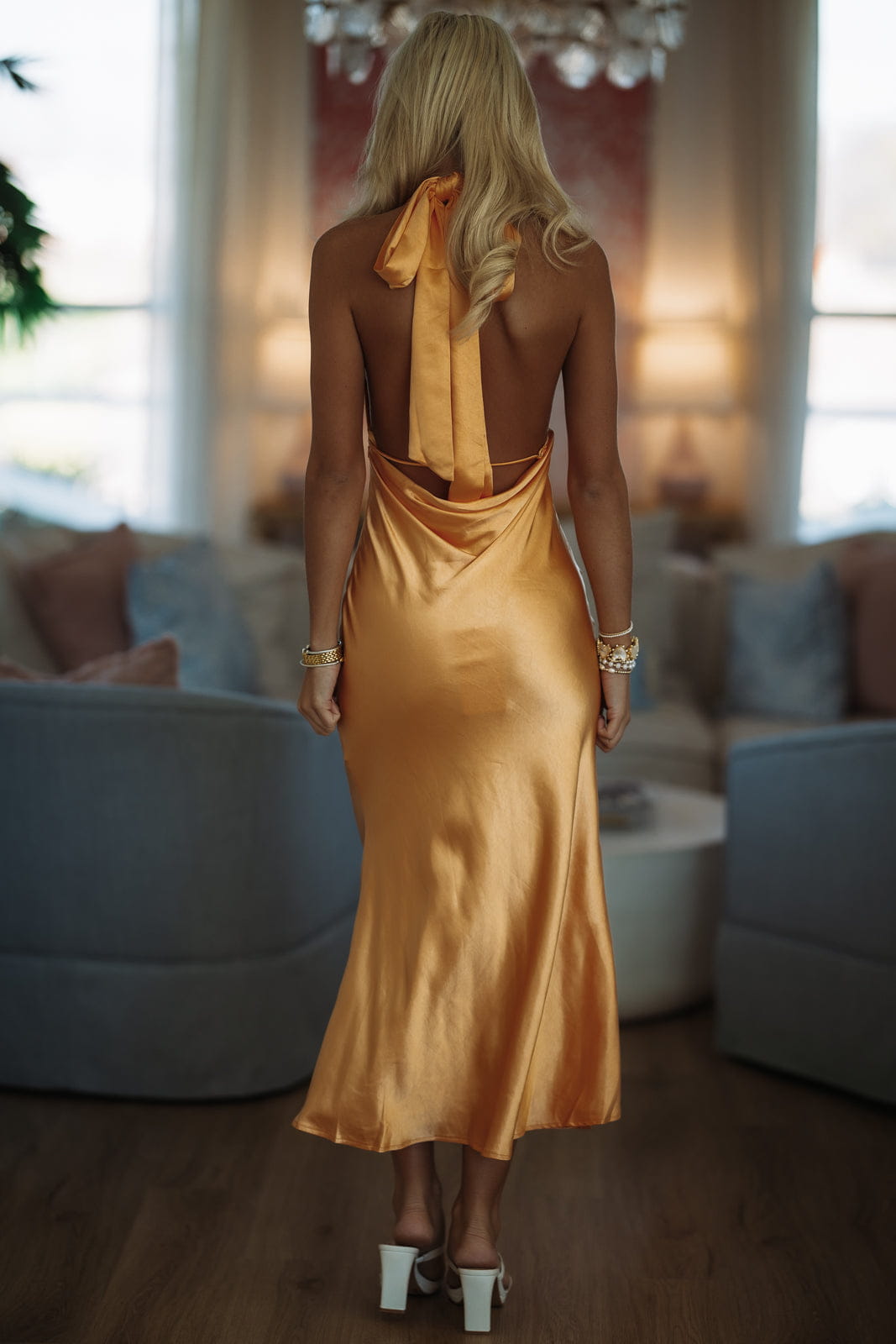 HAZEL & OLIVE CM6080D Daydreamer Maxi Dress - Orange