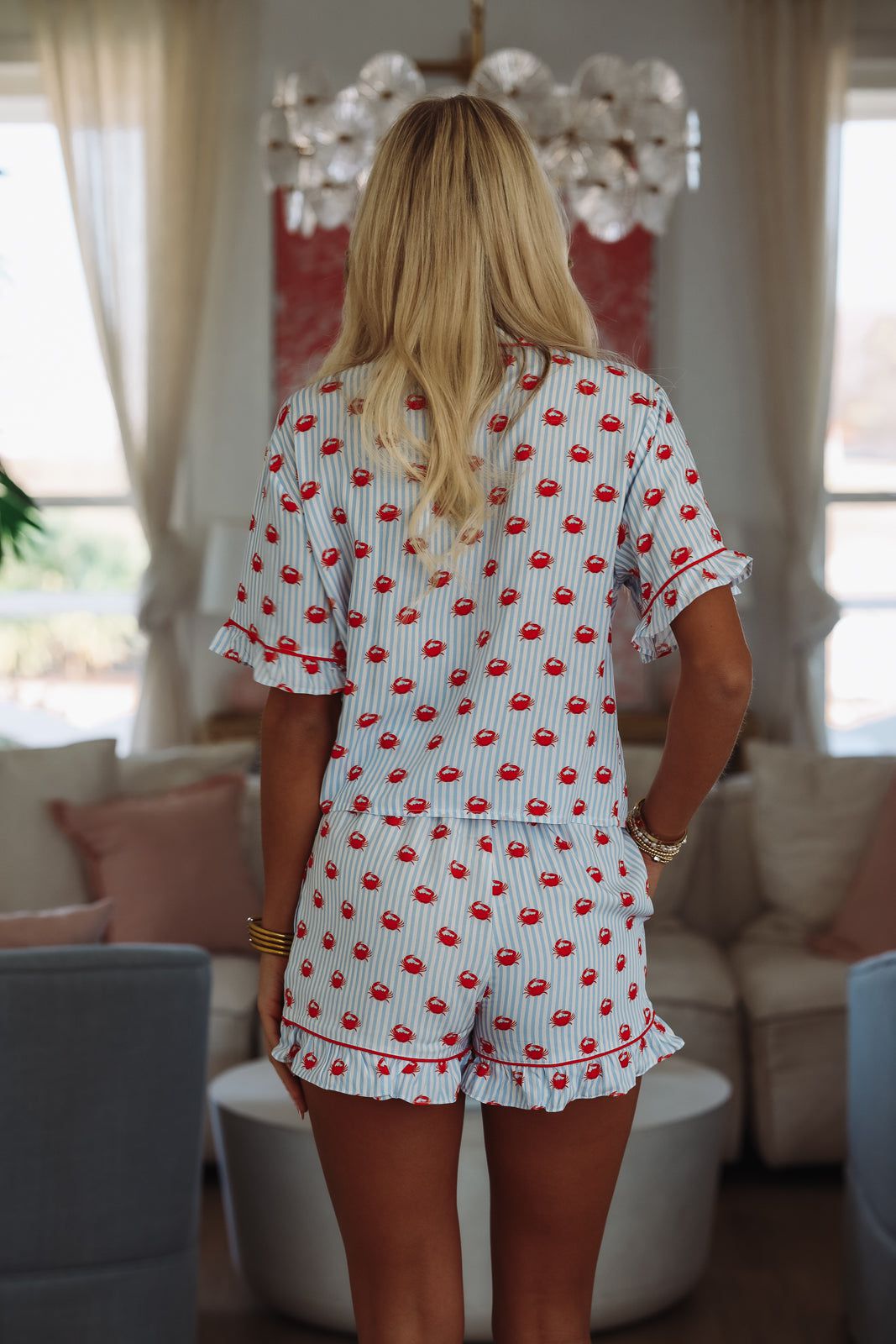 Crab Boil Short and Top Set - Blue and Red-HAZEL & OLIVE ITP39662/02-Small-