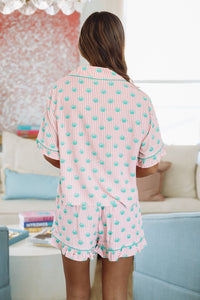 Crab Boil Short and Top Set - Pink and Green-HAZEL & OLIVE ITP39662/02-Small-
