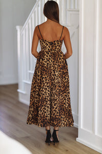 Crushin' Hearts Midi Dress - Black and Brown-HAZEL & OLIVE-Small-