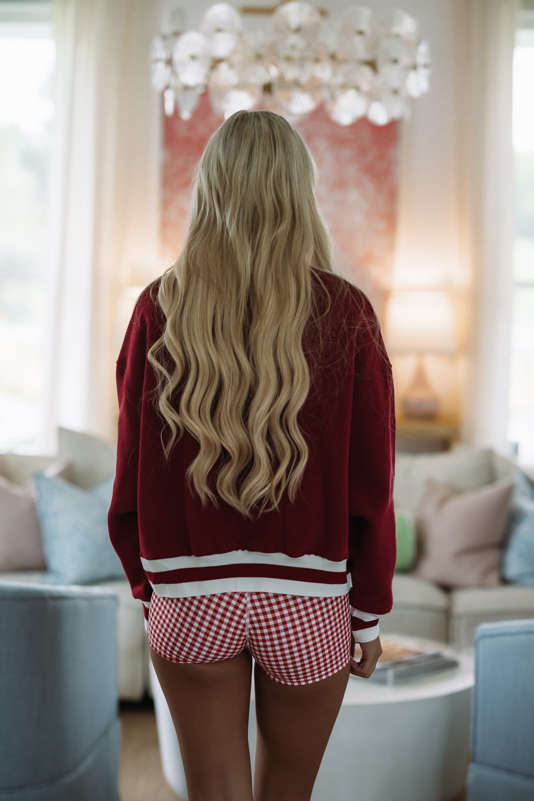 Hazel & Olive CT10038 Alabama Cropped Sweatshirt - Crimson and White