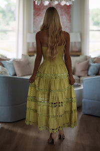 HAZEL & OLIVE D/2192/H Early Evening Midi Dress - Light Olive