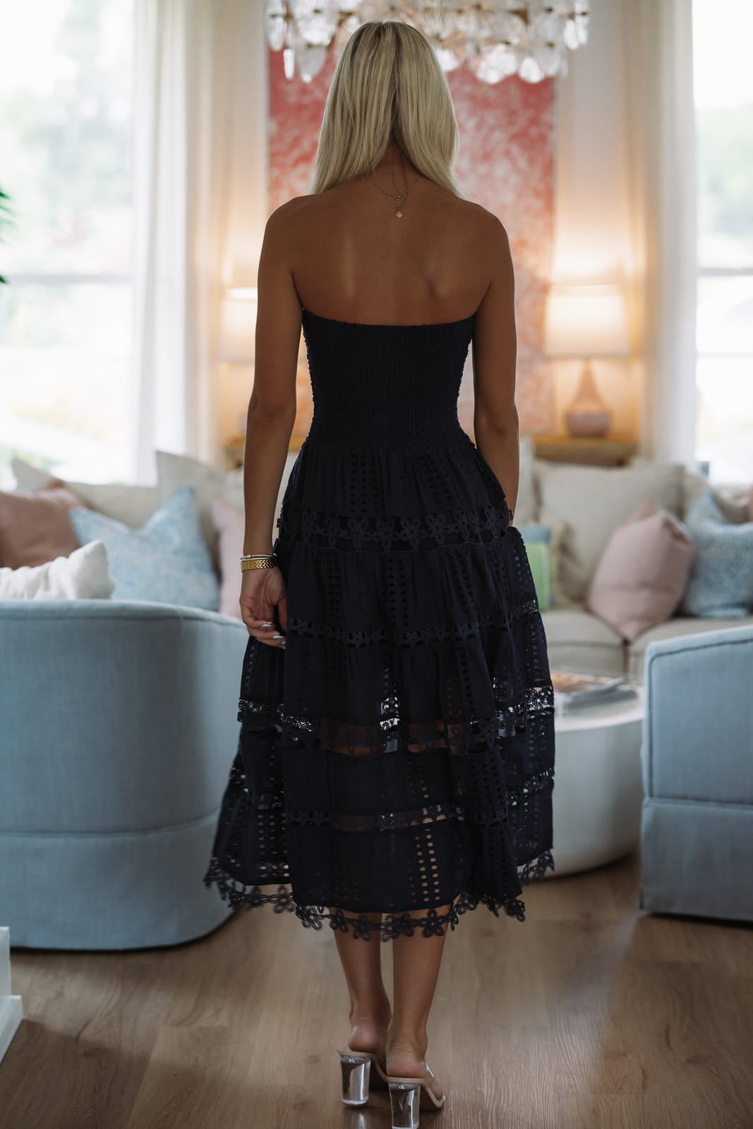HAZEL & OLIVE D/2192/H May I Have Your Attention Please Midi Dress - Navy