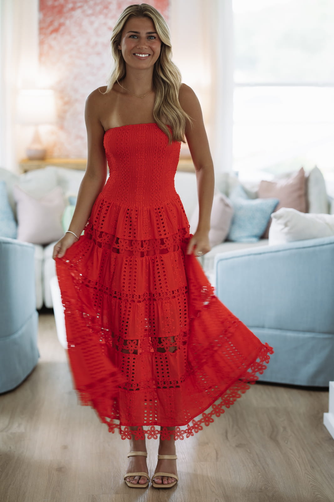 HAZEL & OLIVE D/2192/H May I Have Your Attention Please Midi Dress - Red