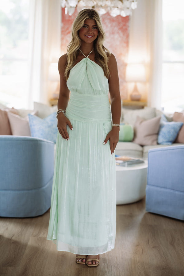 Hazel & Olive D9085 Refined Romance Maxi Dress - Light Sage Green