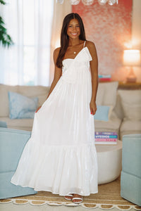Dance Floor Bound Maxi Dress - White-HAZEL & OLIVE HD2231HO-Small-