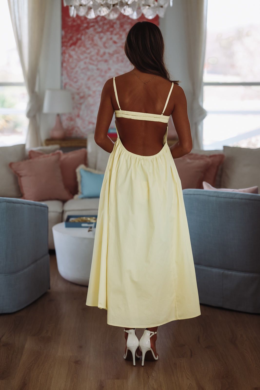 Destene Maxi Dress - Light Yellow-HAZEL & OLIVE-XSmall-