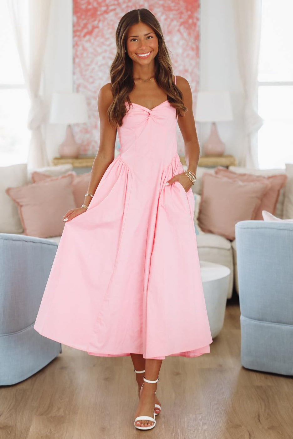 Destene Maxi Dress - Pink-HAZEL & OLIVE-XSmall-