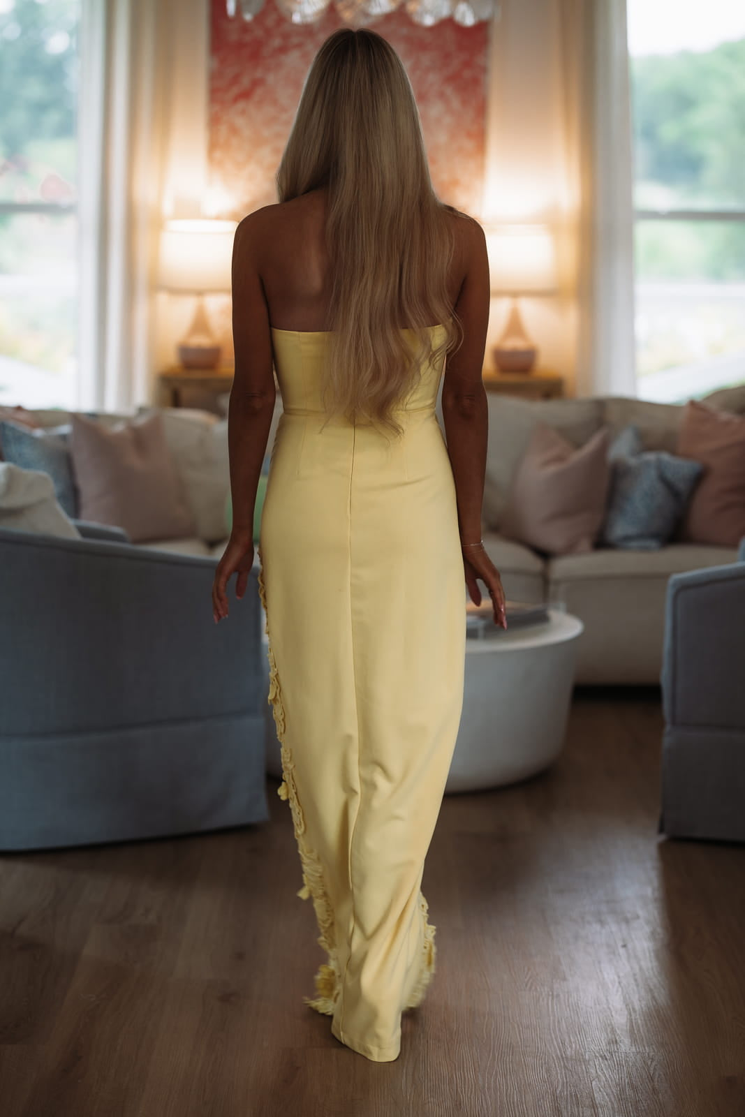 Hazel & Olive DI10505FO Lovers in Bloom Maxi Dress - Yellow