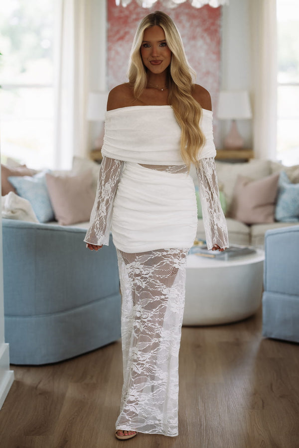 Hazel & Olive DI11953FO Heart on Display Maxi Dress - White