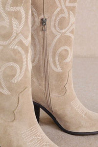 Hazel & Olive Dust and Diamonds Western Boots - Light Beige