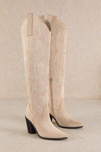 Hazel & Olive Dust and Diamonds Western Boots - Light Beige