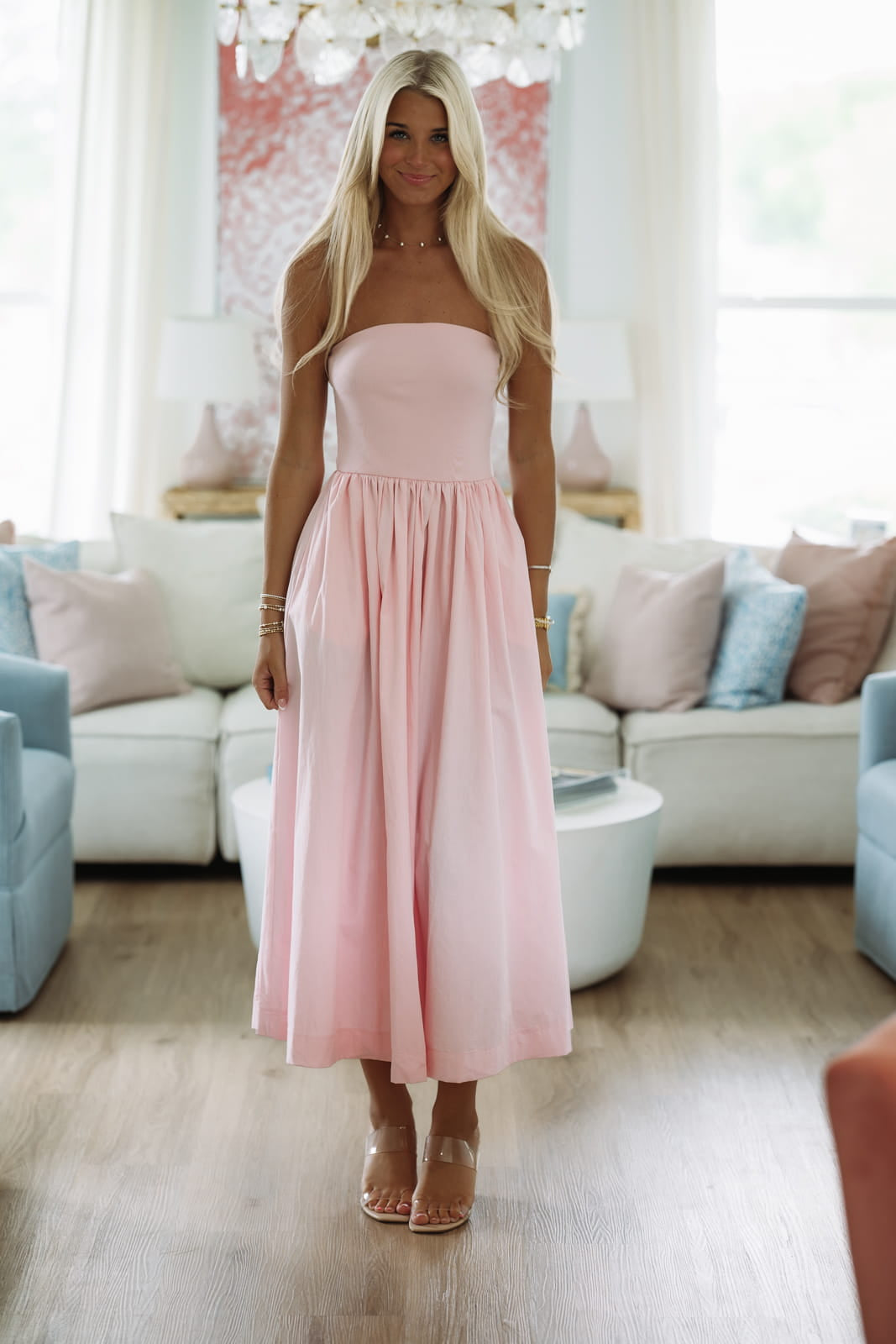 Hazel & Olive DZ26A744 Whitley Maxi Dress - Light Pink