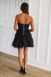 Easily Loved Mini Dress - Black-HAZEL & OLIVE-Small-