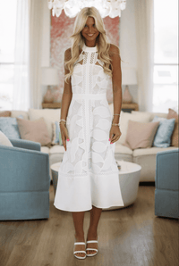 Hazel & Olive ED6096Y 1 in a Million Midi Dress - White