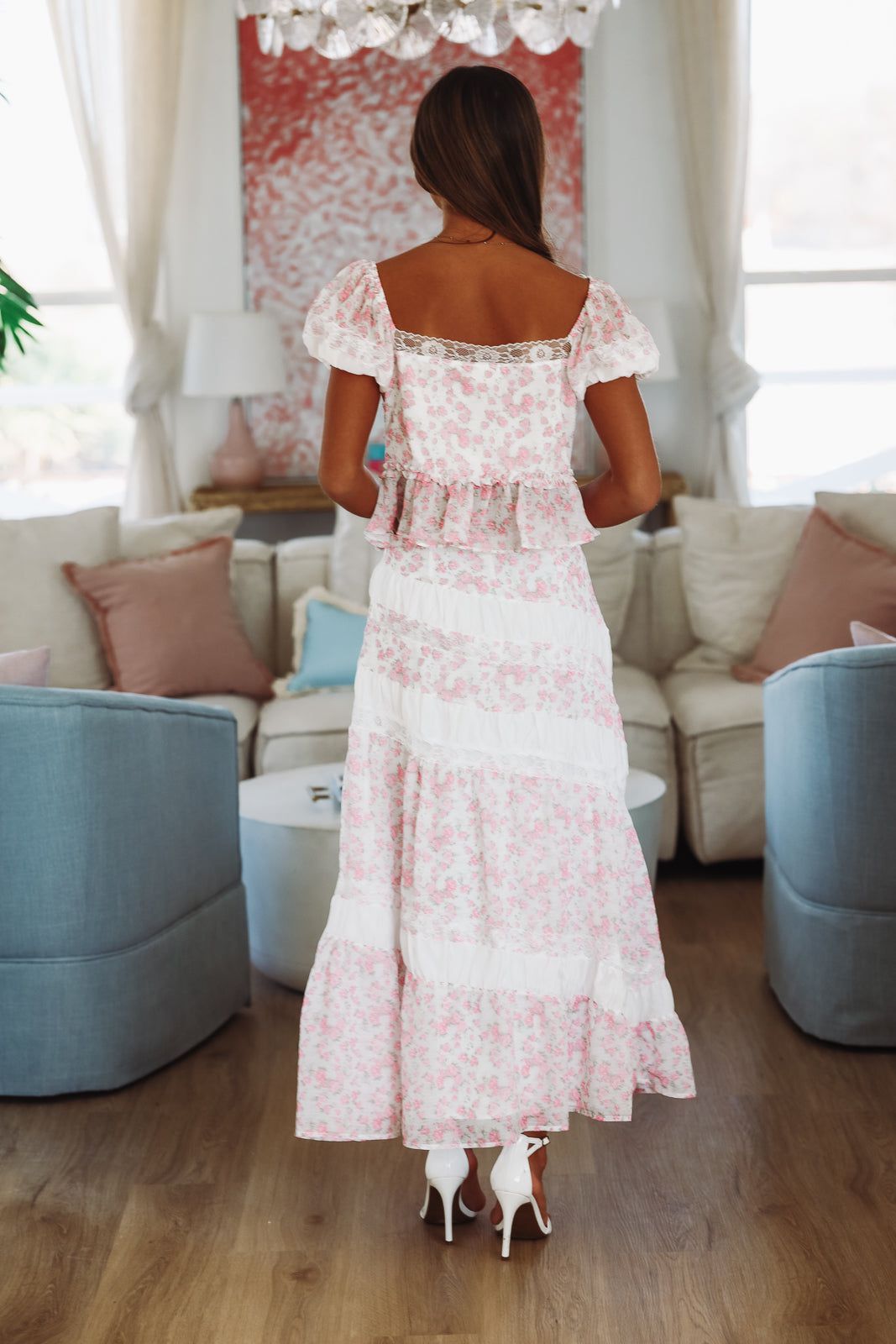 Enchanted Moments Top - White and Pink-HAZEL & OLIVE IT39782/01-Small-