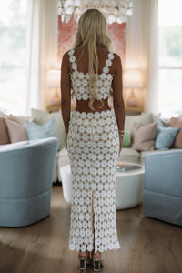 Hazel & Olive ES1238 Romance in Bloom Top and Maxi Skirt - White