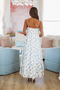 Exciting News Midi Dress - Blue and White-HAZEL & OLIVE JD6636-Small-