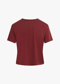 Favorite Daughter Cropped Collegiate Tee - Sangria Nights-HAZEL & OLIVE-XS-