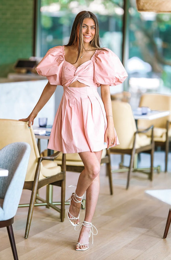 Find Your Golden Hour Mini Dress -Dusty Pink-HAZEL & OLIVE-Small-