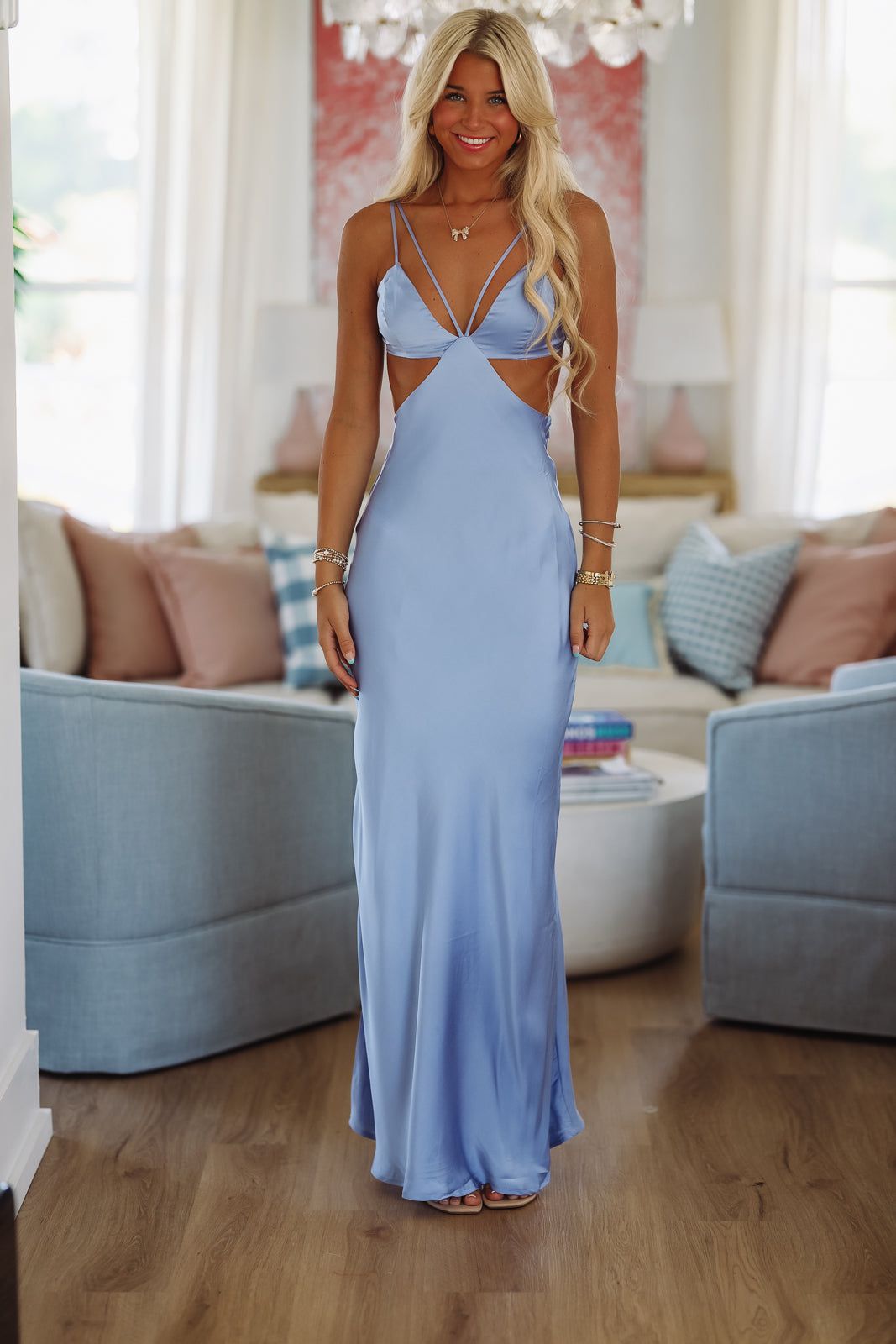 All Eyes on Her Maxi Dress - Blue-Hazel & Olive FS22E817-Small-
