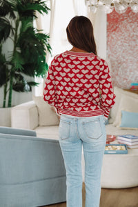 Full of Hearts Cardigan - Red-HAZEL & OLIVE ST2509/01-Small-