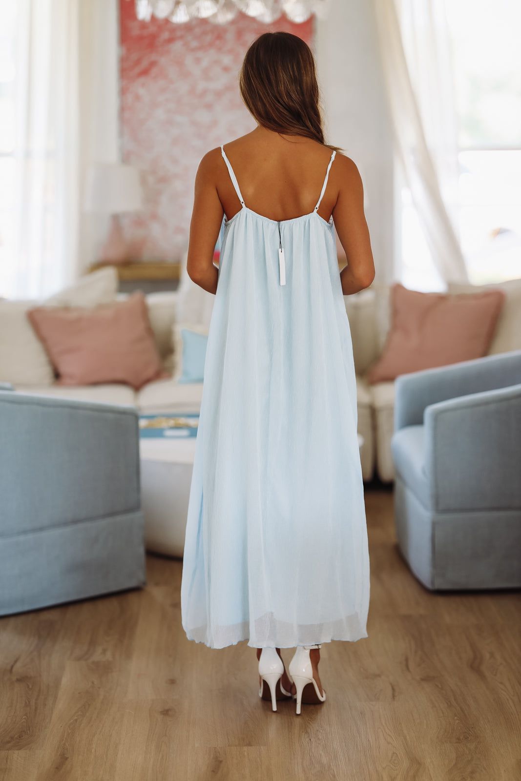 Angel Kisses Maxi Dress - Light Blue-HAZEL & OLIVE G6839-Small-