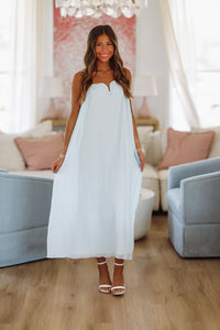 Angel Kisses Maxi Dress - Light Blue-HAZEL & OLIVE G6839-Small-