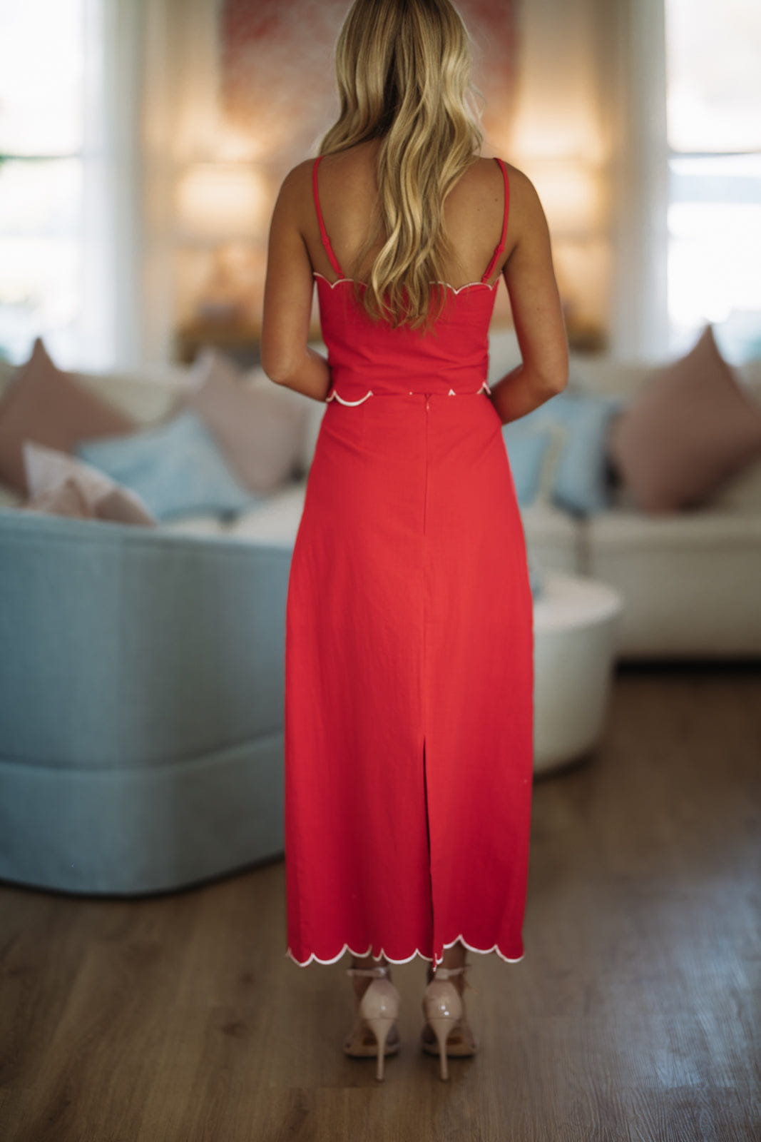 Hazel & Olive G6987 Scarlet Scallop Top  - Red