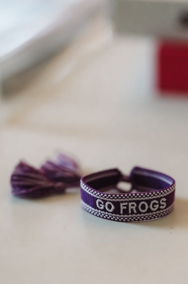 Gameday Tassel Tie Bracelet - Go Frogs-HAZEL & OLIVE-