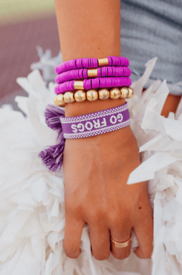 Gameday Tassel Tie Bracelet - Go Frogs-HAZEL & OLIVE-