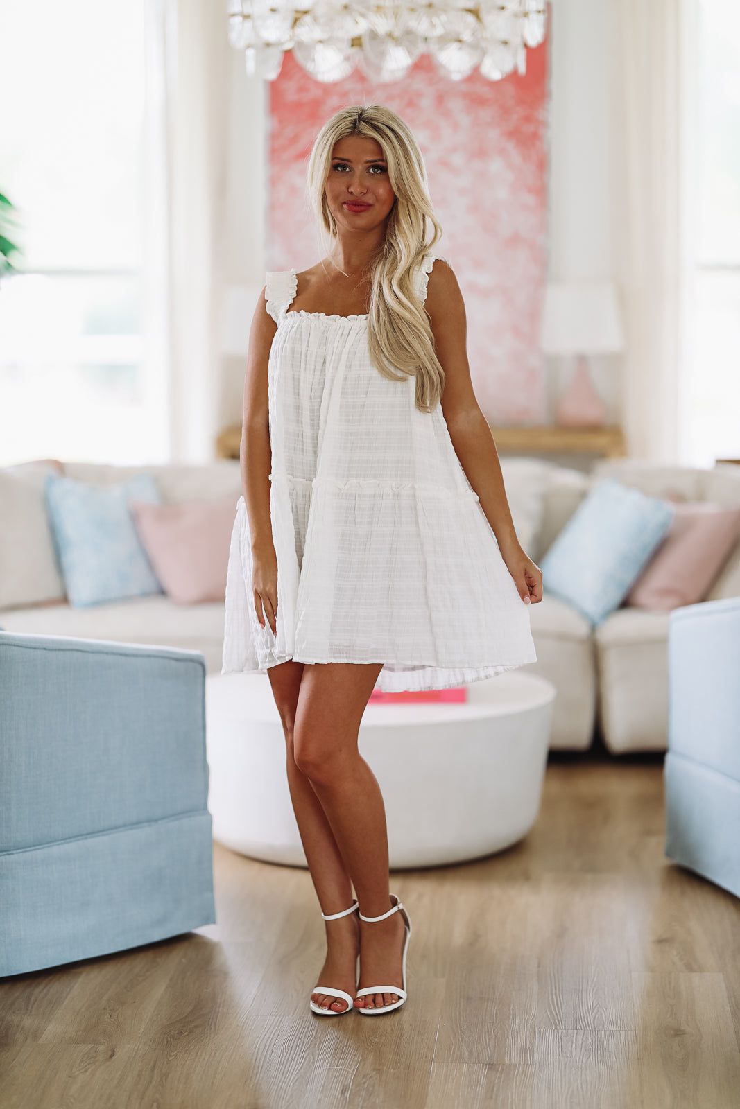 Going on the Move Mini Dress - White-HAZEL & OLIVE-Small-