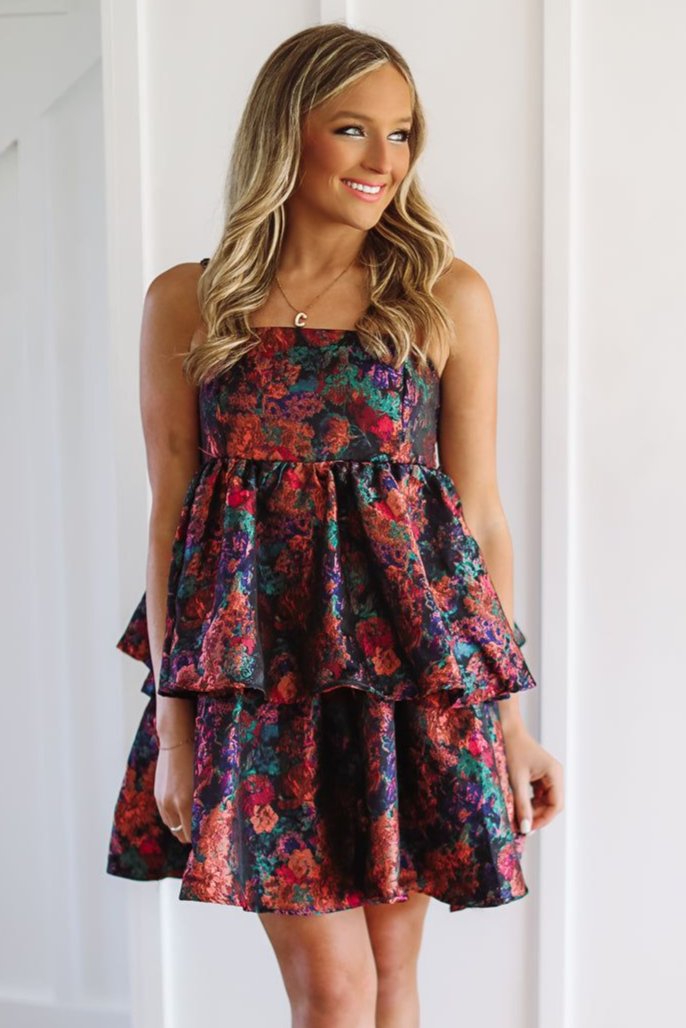 Got To Be In Love Mini Dress - Purple, Green and Blue-HAZEL & OLIVE-XSmall-