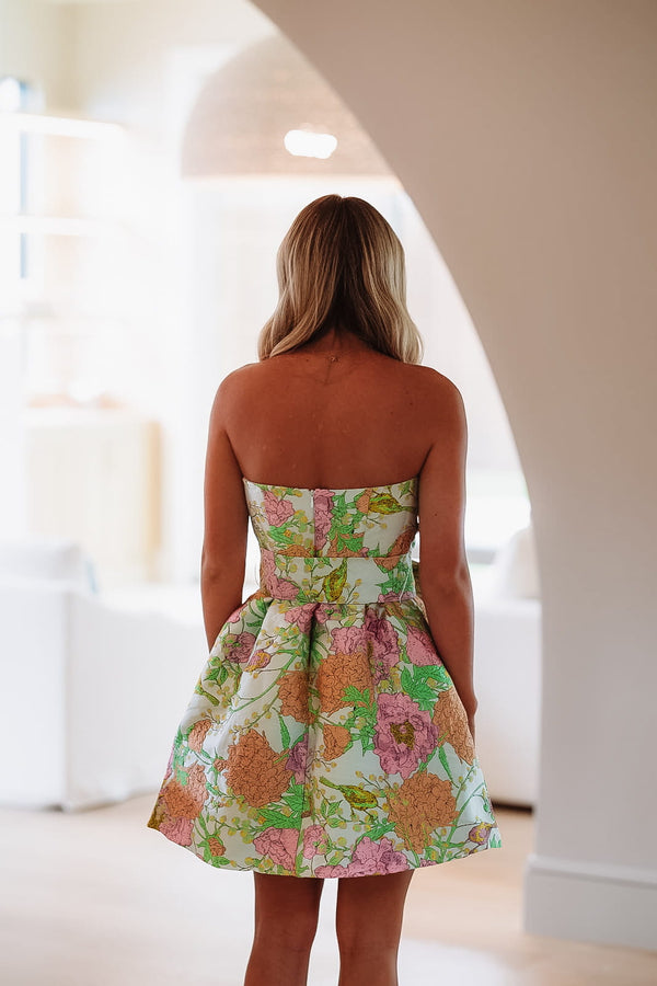 Hazel & Olive GZD408029 Make a Wish Mini Dress - Sage,Pink and Green