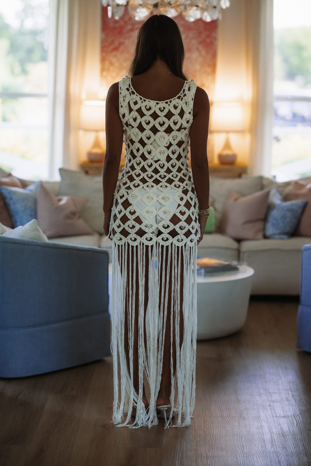 Hazel & Olive HCDW33411 Barefoot in Capri Maxi Coverup Dress - Ivory