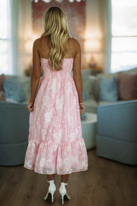 Hazel & Olive HD1724/6 Dreamer Girl Midi Dress - Pink