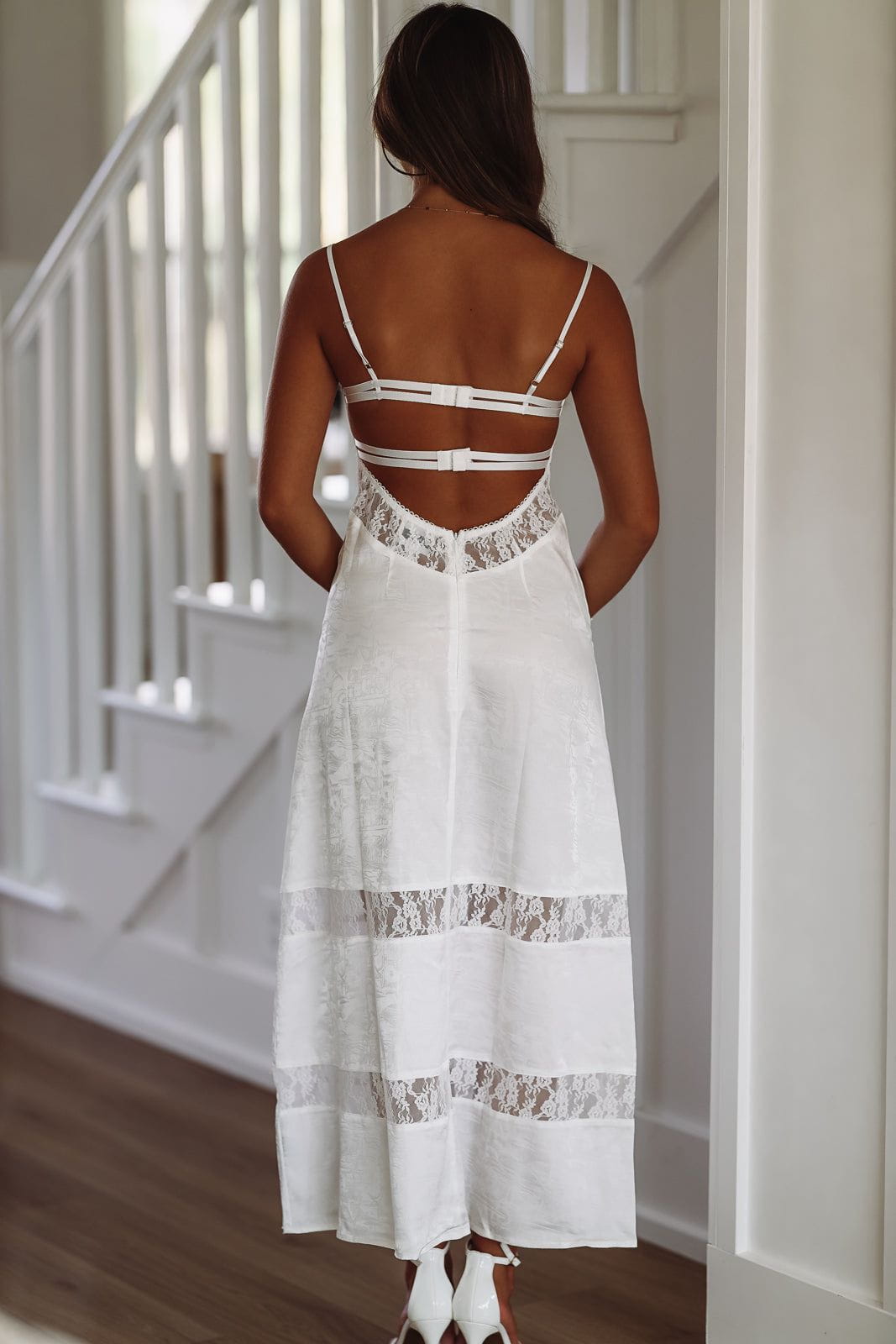 Here's Your Shot Midi Dress - White-HAZEL & OLIVE-Small-