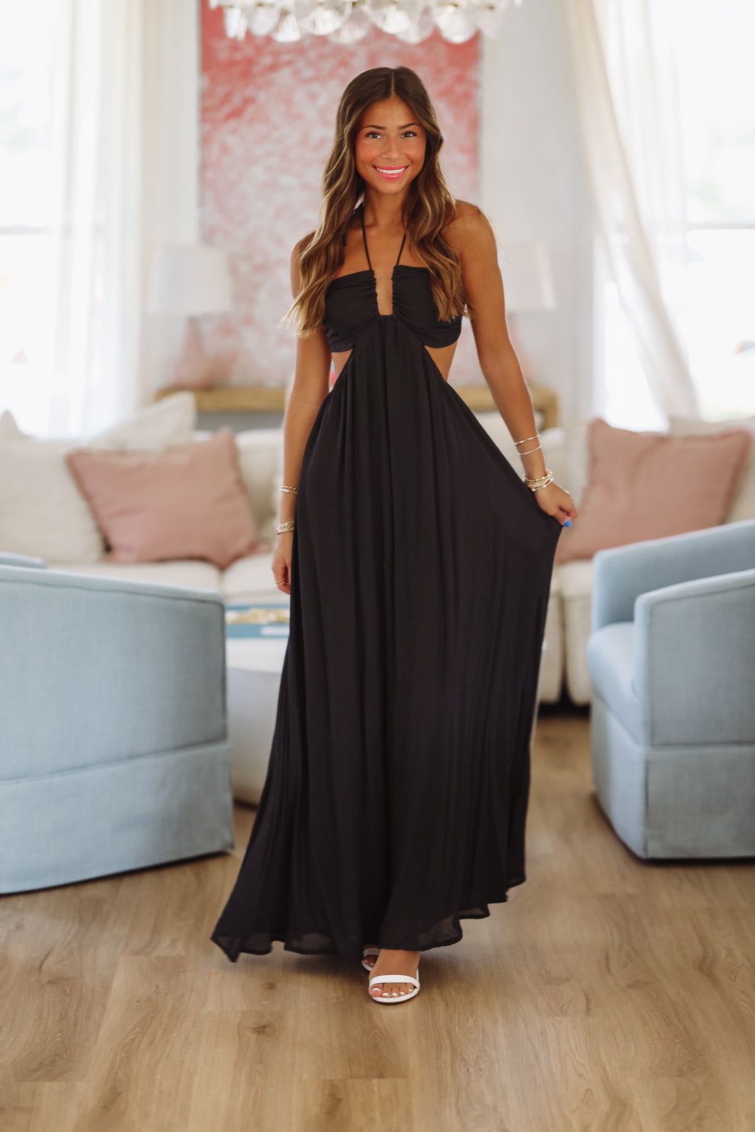 Breezy Baby Maxi Dress - Black-HAZEL & OLIVE HF25E023-Small-